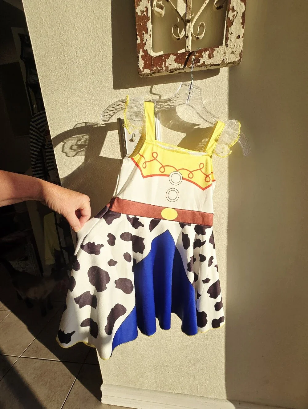 Sz 5T, 6 or 7 Yellow and Blue Cowgirl Toy Story Jesse Kids Dress